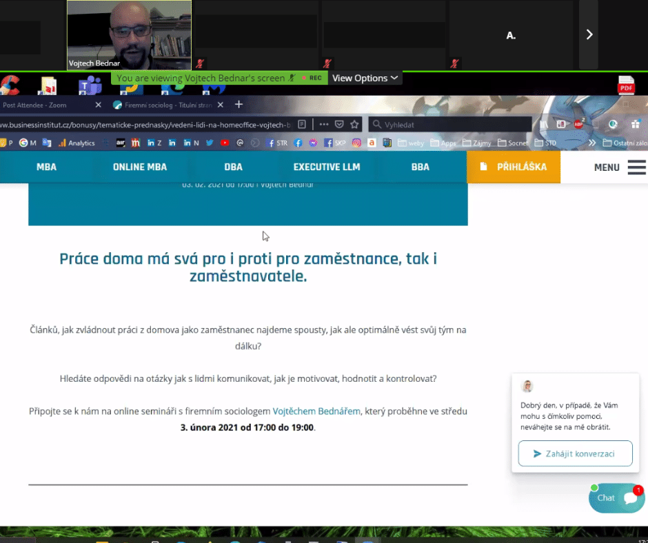 1 1 | Online seminár "Vedenie ľudí na homeoffice" s Vojtechom Bednářom