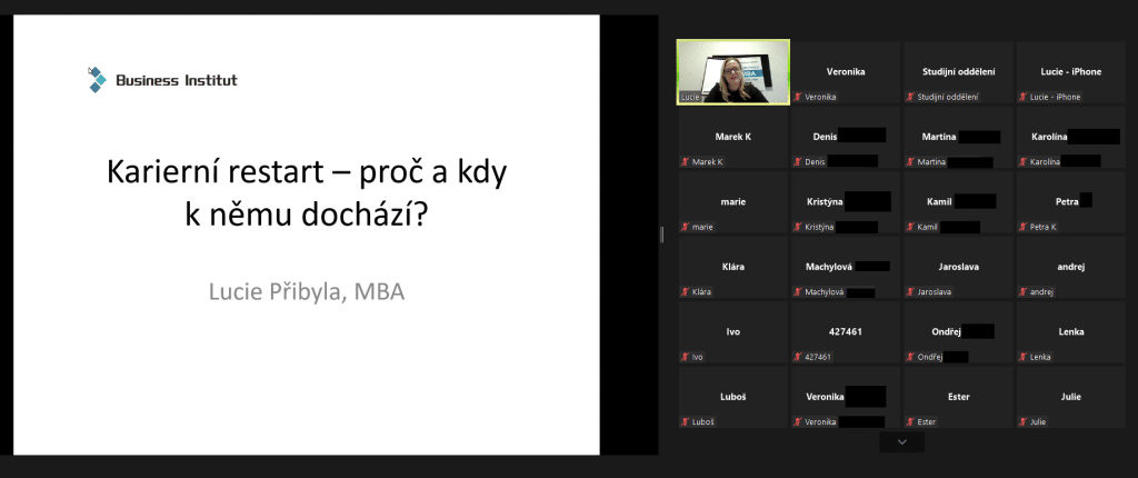 Online seminář "Kariérní restart - proč a kdy k němu dochází?", 13. 2. 2024 - galerie