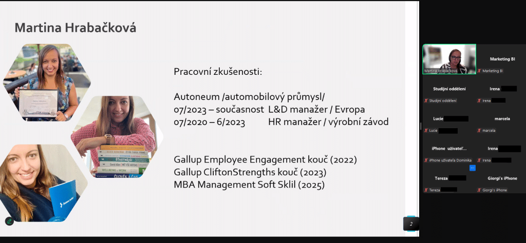 Online seminář "Zaměstnanecká angažovanost", 10. 6. 2025 - galerie