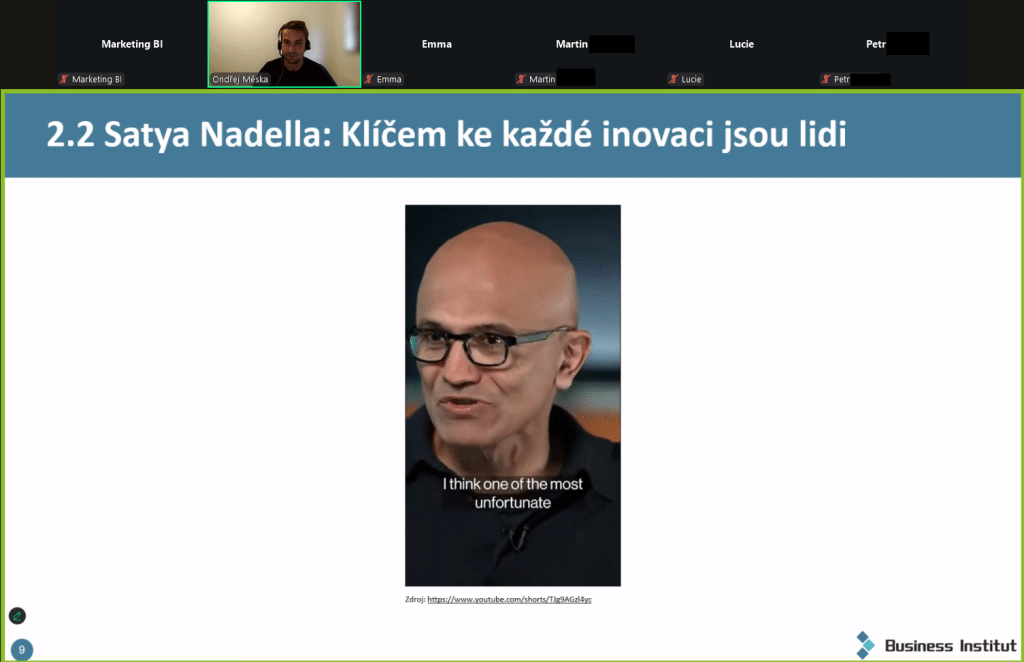 Online seminář "Digitální inovace: jak AI mění fungování organizací", 23. 9. 2025 - galerie